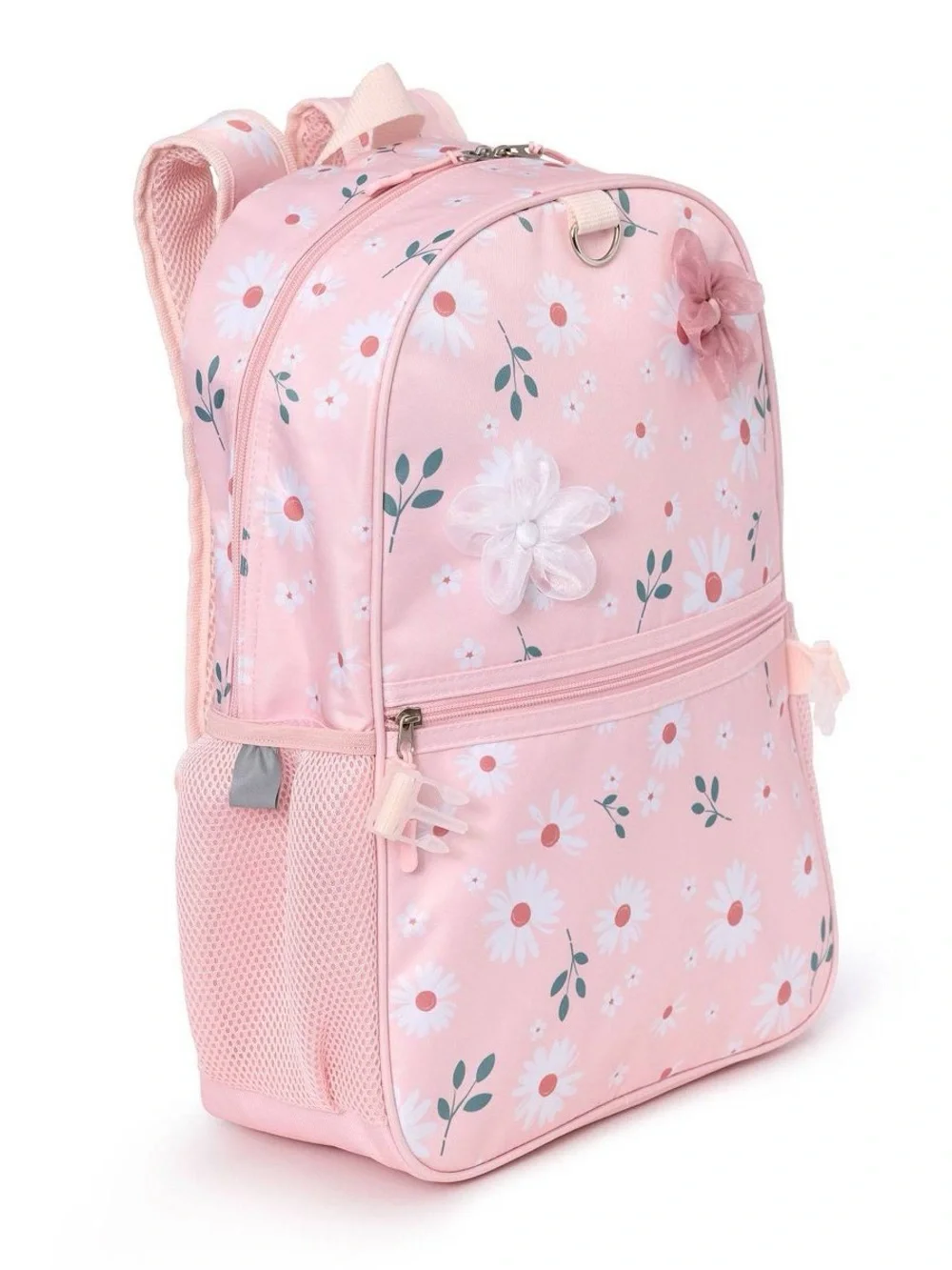 Girls Stylish Floral School Set: Backpack, Pouch, Lunch Bag, and Headphones T1